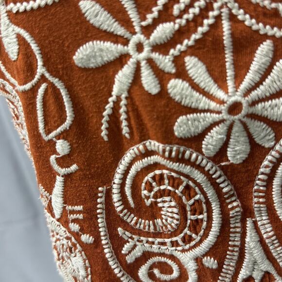 Johnny Was Los Angeles Shirt Womens Medium Embroidered Boho Floral festival fall - Picture 6 of 9